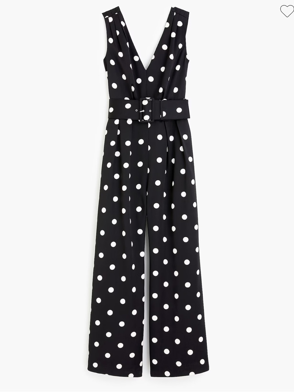 J Crew Wide Leg Polka Dot Jumpsuit Satin-Backed Crepe Black White Retro-4